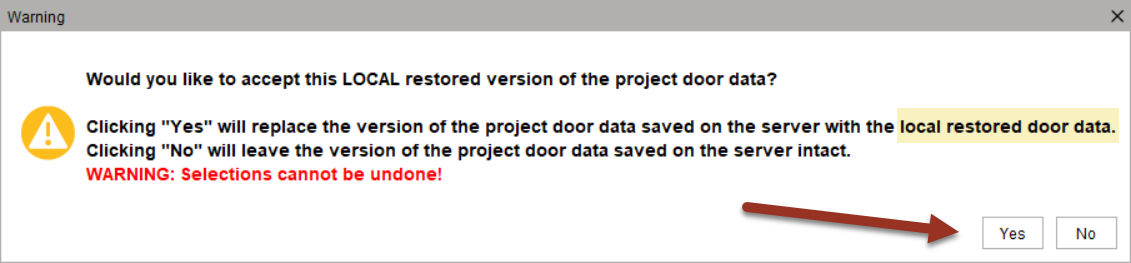 restore door data