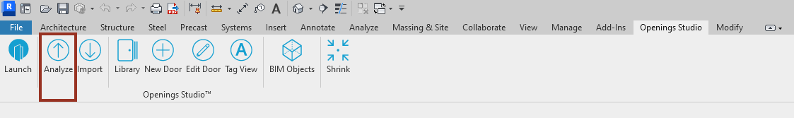 Openings Studio plugin in Revit