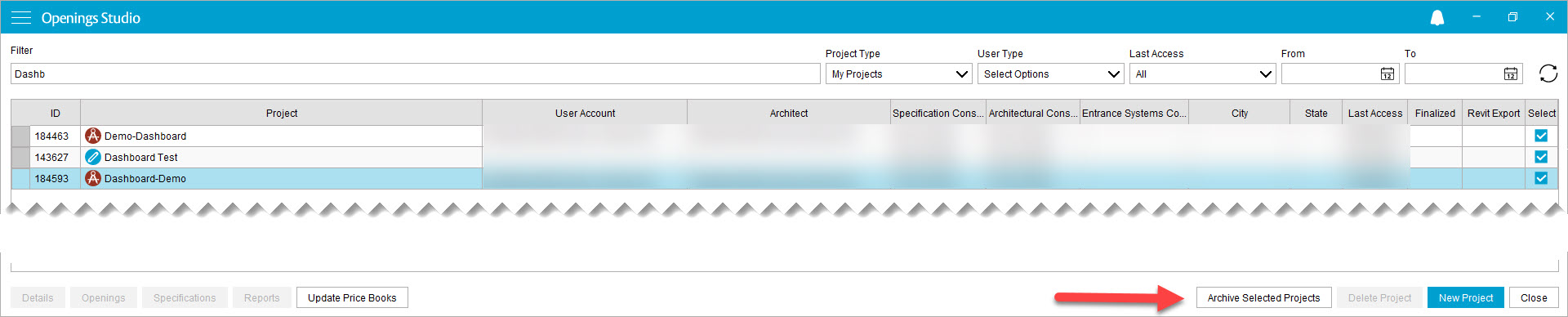 How to Archive/Unarchive Projects | Openings Studio Knowledge Base