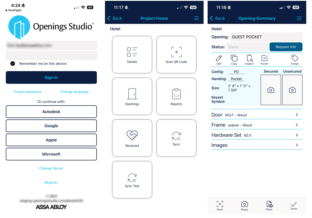 Screenshots of the mobile app with updated colors and branding.