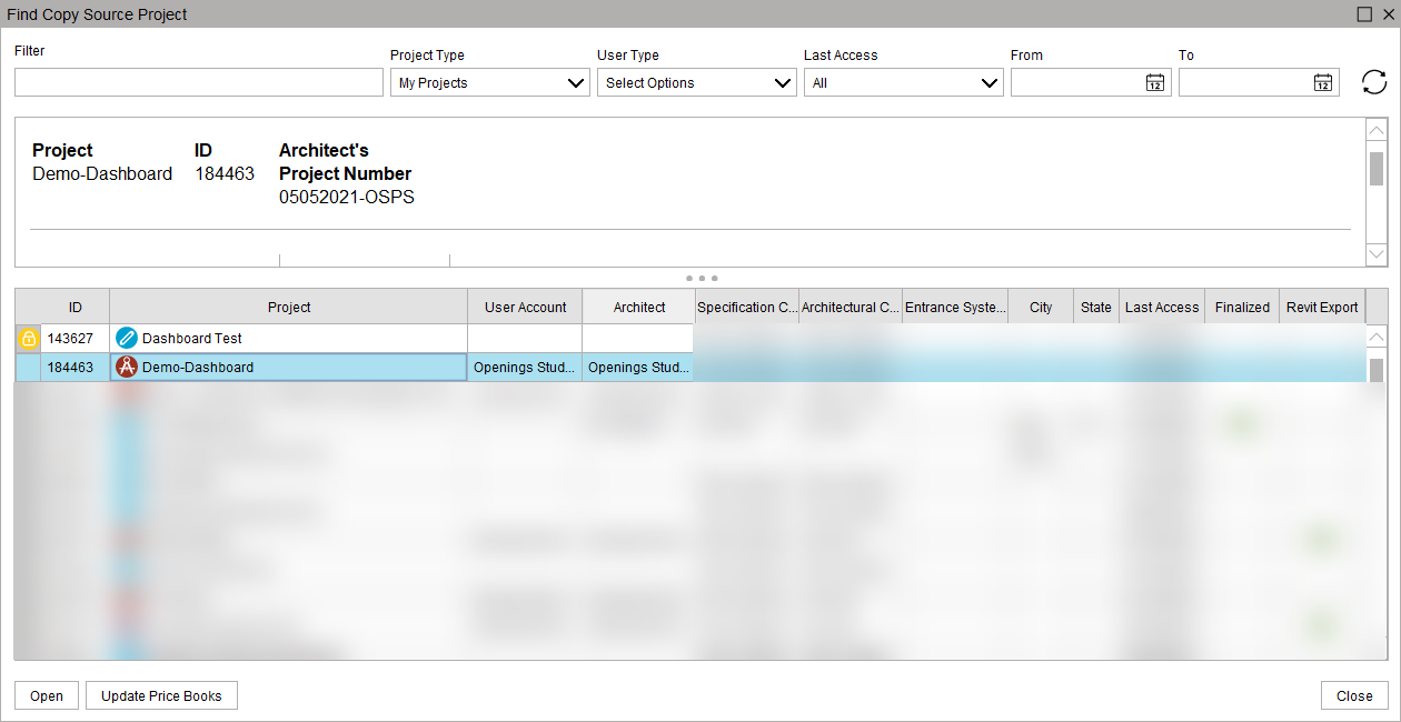 New Project Selection