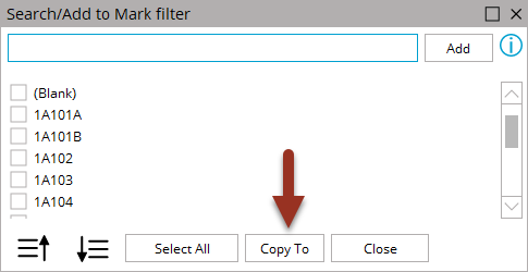 Column filters Copy To option