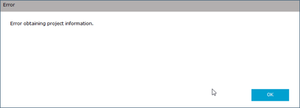 Error obtaining project information