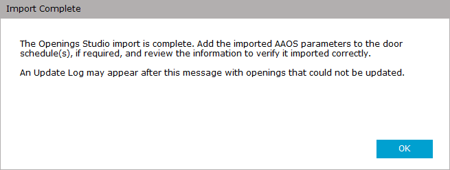 Import Complete