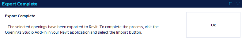 Export complete message