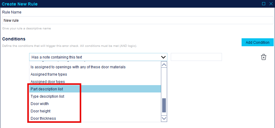 Screenshot of new conditions added to the hardware set error checker.