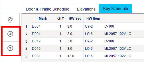 Screenshot of the import and export buttons on the Key Schedule.