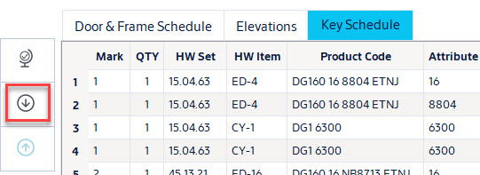 Key Schedule tab with the Import arrow highlighted.