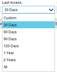 Last Access dropdown menu