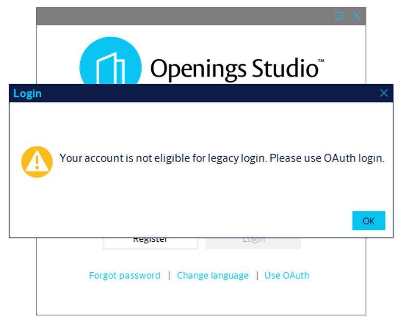 Screenshot of accounts that are no longer eligible for legacy login.