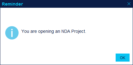 Screenshot of the NDA warning reminder.