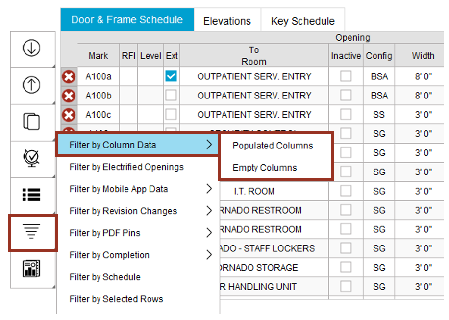 Image of new schedule filter