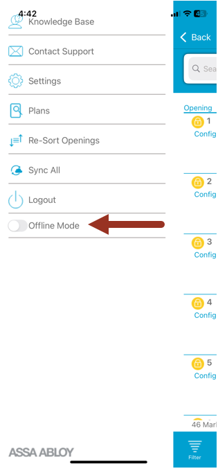 Offline mode toggle