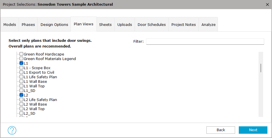 Plan Views tab