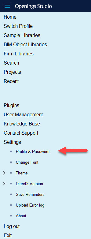 Profile and Password