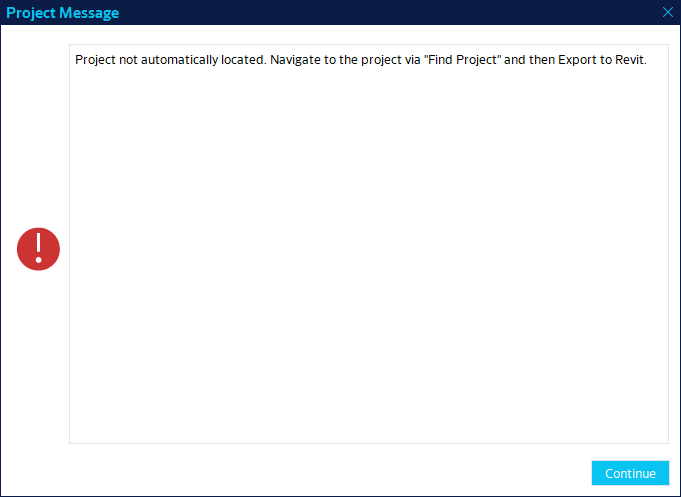 Project not located error