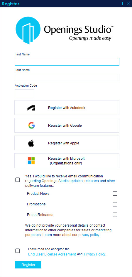 Register Screen