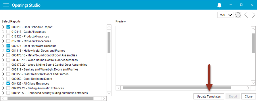 Spec builder update button