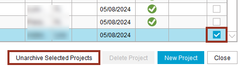 Unarchive button