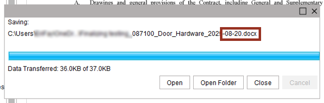 File extension .docx