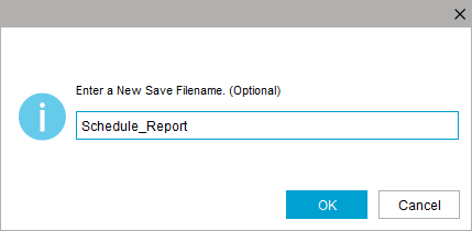 Save report modal box.